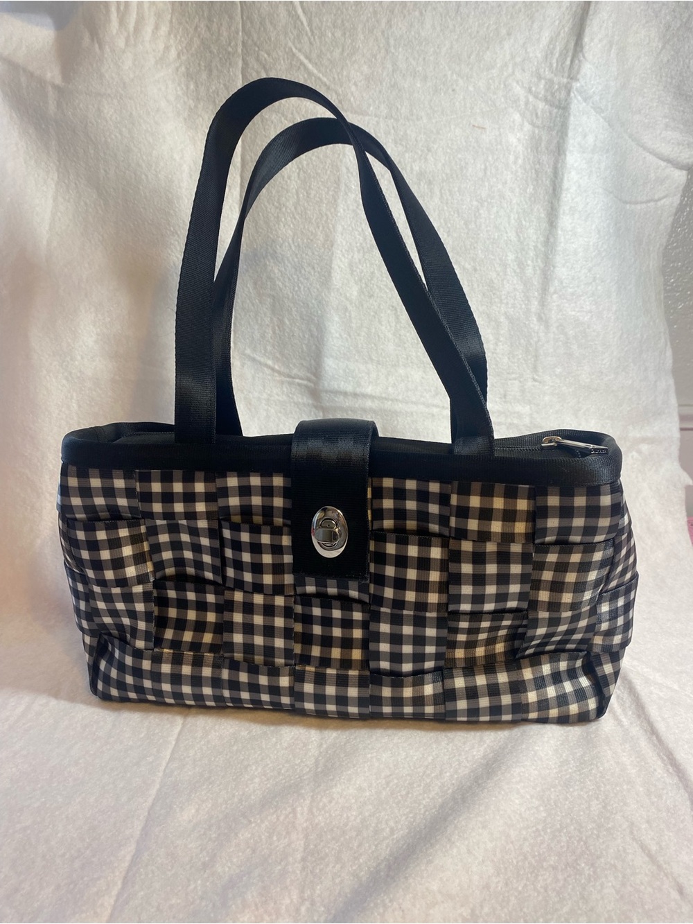 Harvey’s seatbelt Classic Black & White Gingham Tote Bag